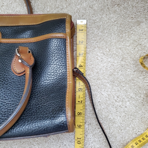 Dooney & Bourke Black Satchel with Tan Trim / All Weather Leather - Picture 14 of 16